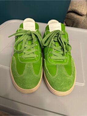 Michael Kors Lime Green Leather & Suede Sneakers